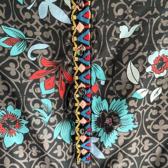 JOHNNY WAS Kennedy Mixed Print Silk Tunic Size XS - Picture 5 of 11